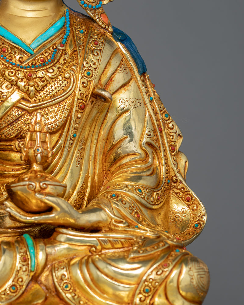 Padmasambhava Guru Rinpoche Sculpture | Intricately Carved Tibetan Figurine