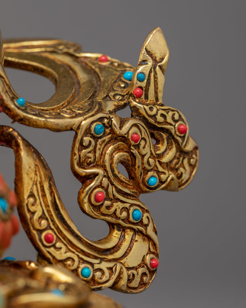 Wealth Deity Dzambhala Gold Sculpture | Traditional Himalayan Art