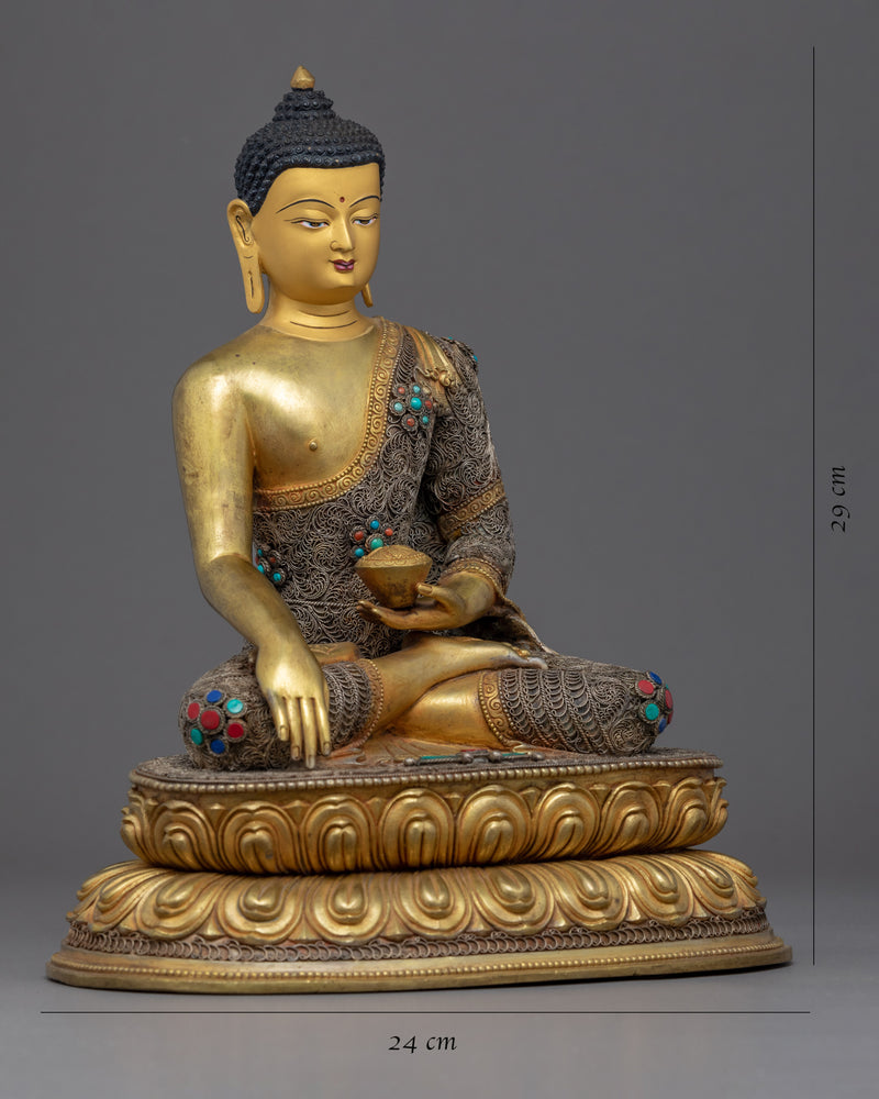 The Buddha Siddhartha Gautama |  Gold Plated Himalayan Art