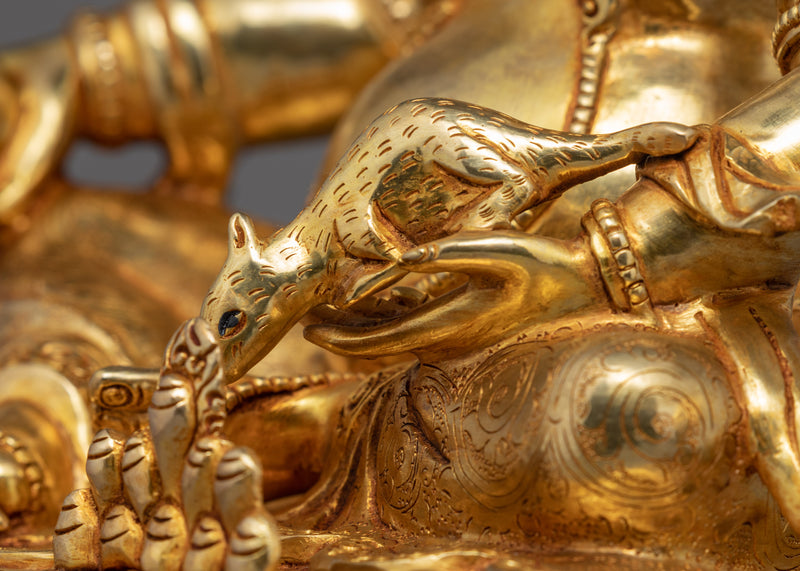 Dzambhala Gold Statue | Deity of Wealth and Prosperity