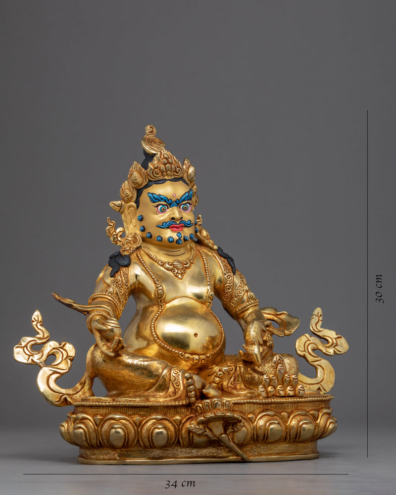 Dzambhala Gold Statue | Deity of Wealth and Prosperity