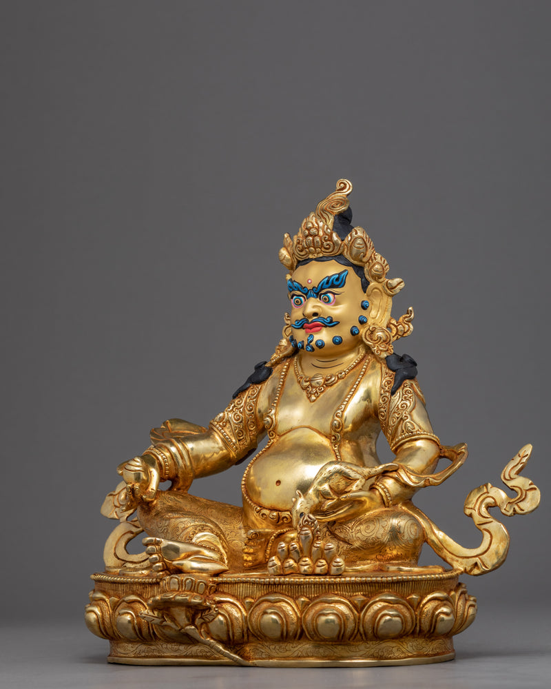 Dzambhala Gold Statue | Deity of Wealth and Prosperity