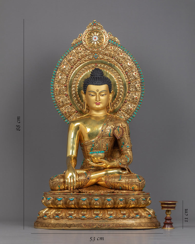 Siddhartha Gautama The Buddha | Tibetan Art Plated with Gold