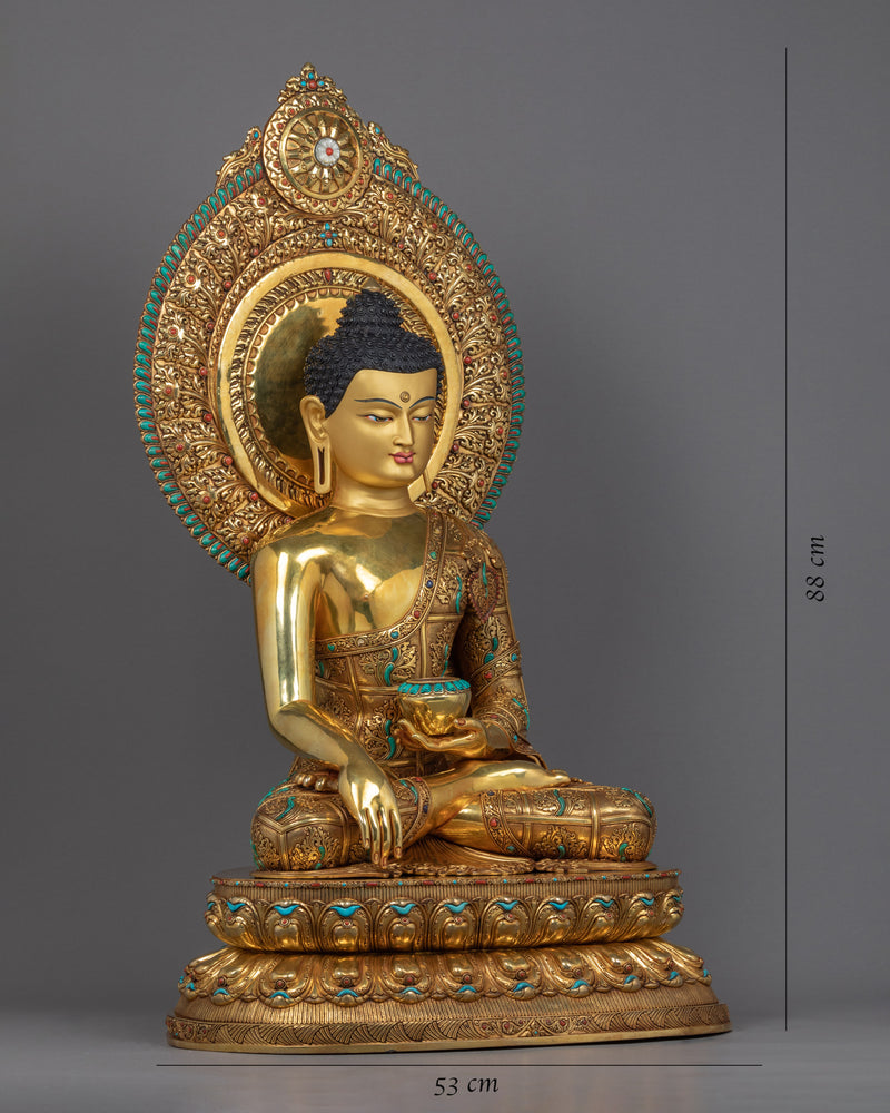 Siddhartha Gautama The Buddha | Tibetan Art Plated with Gold