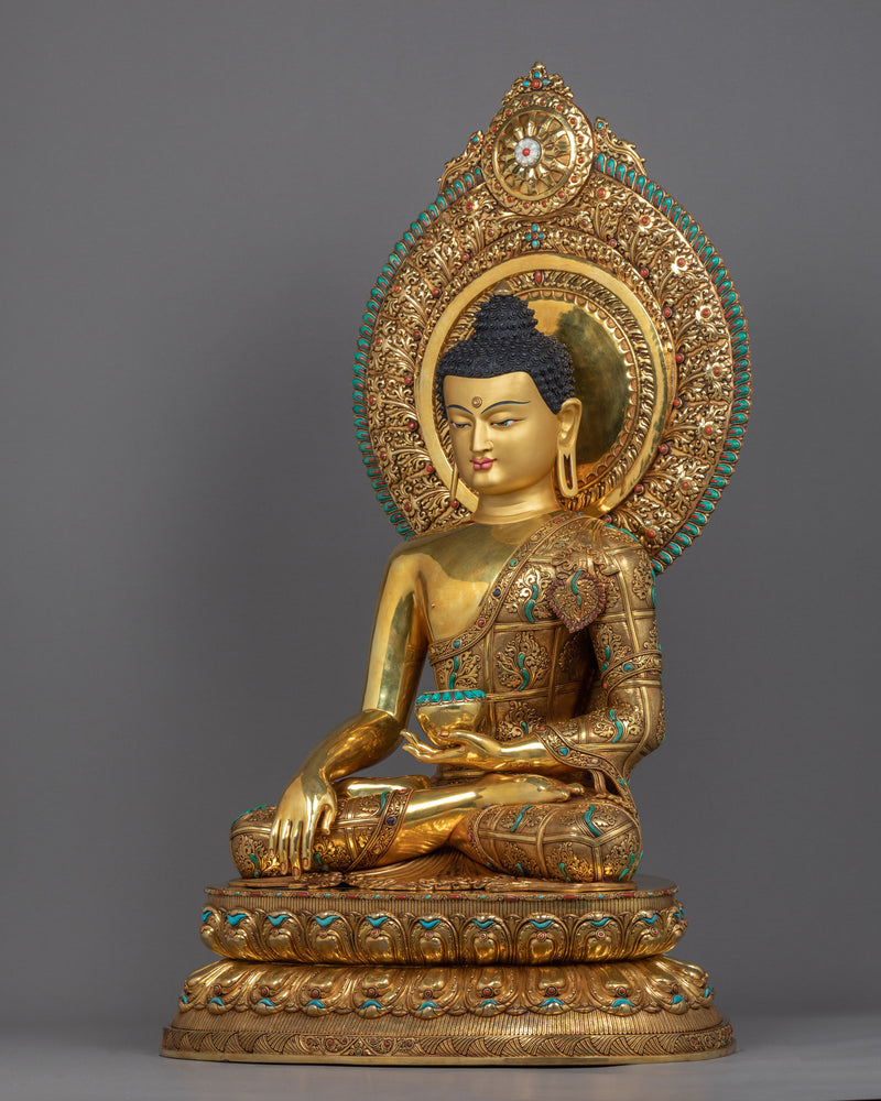 Siddhartha Gautama The Buddha | Tibetan Art Plated with Gold