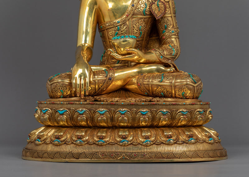 Siddhartha Gautama The Buddha | Tibetan Art Plated with Gold