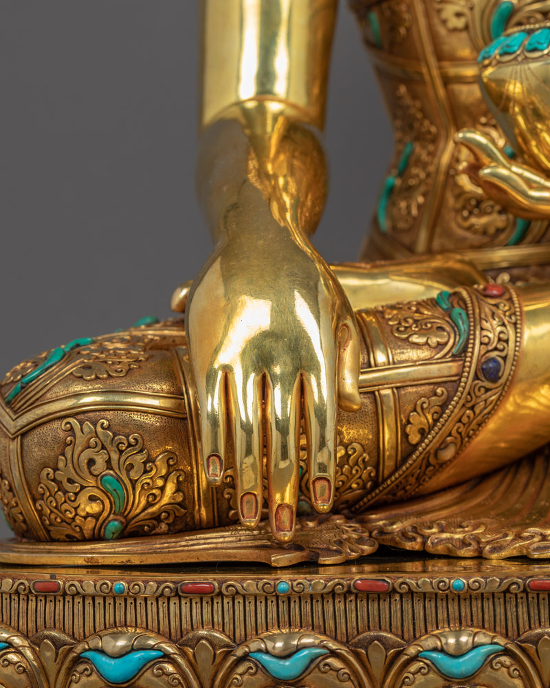 Siddhartha Gautama The Buddha | Tibetan Art Plated with Gold