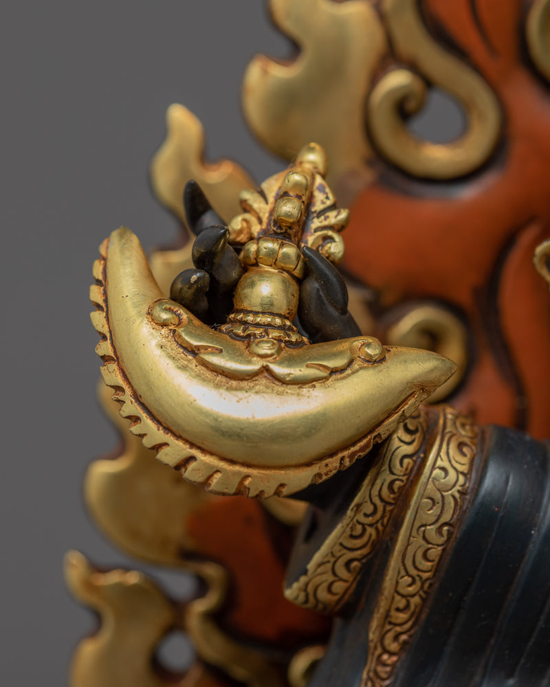 Mahakala Bernagchen Statue | Rare Gold Plated Sculpture