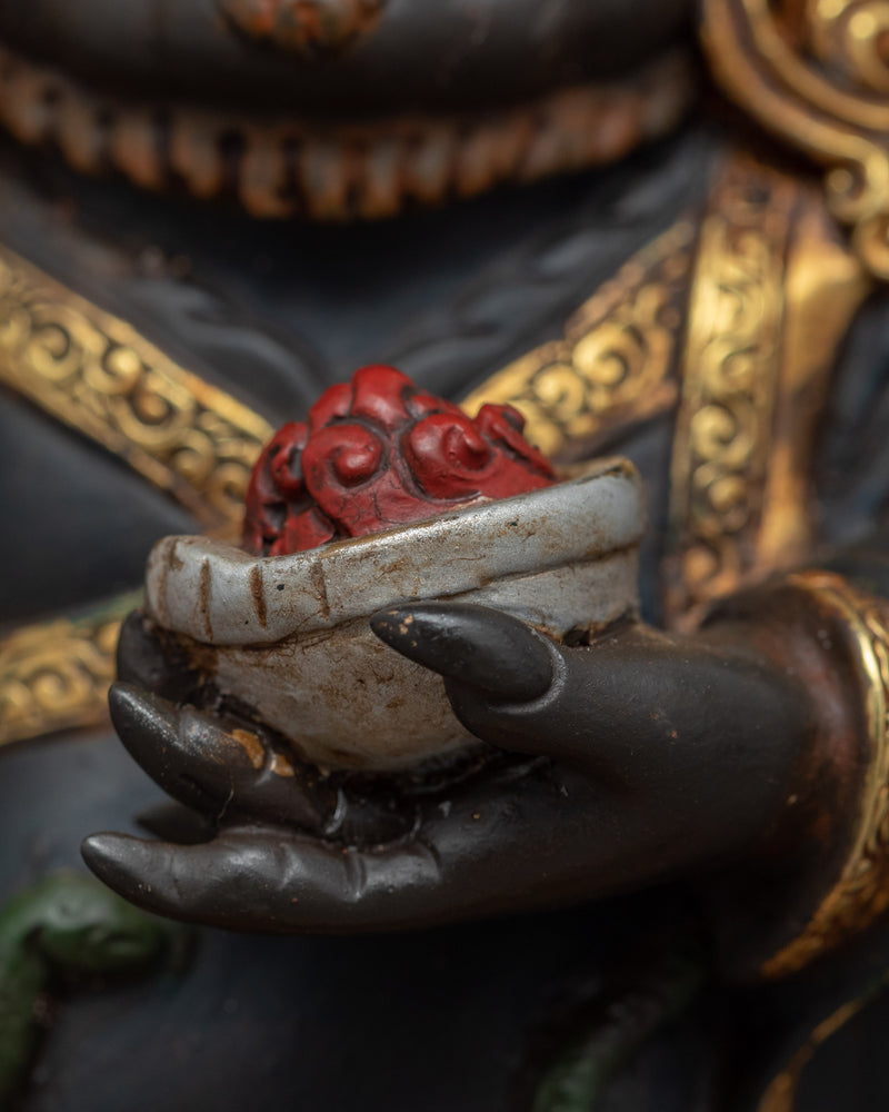 Mahakala Bernagchen Statue | Rare Gold Plated Sculpture