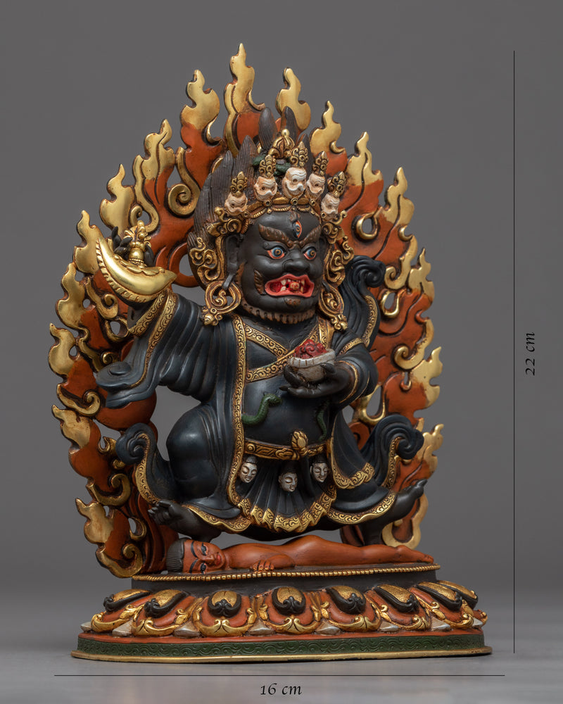 Mahakala Bernagchen Statue | Rare Gold Plated Sculpture