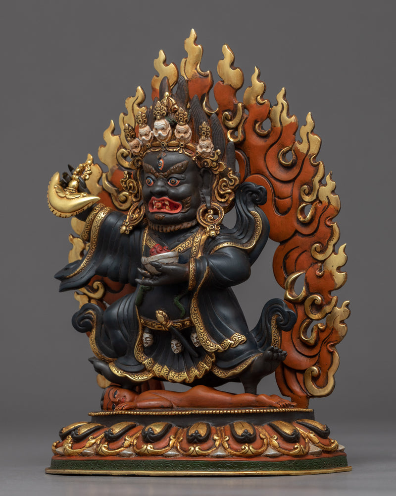 Mahakala Bernagchen Statue | Rare Gold Plated Sculpture