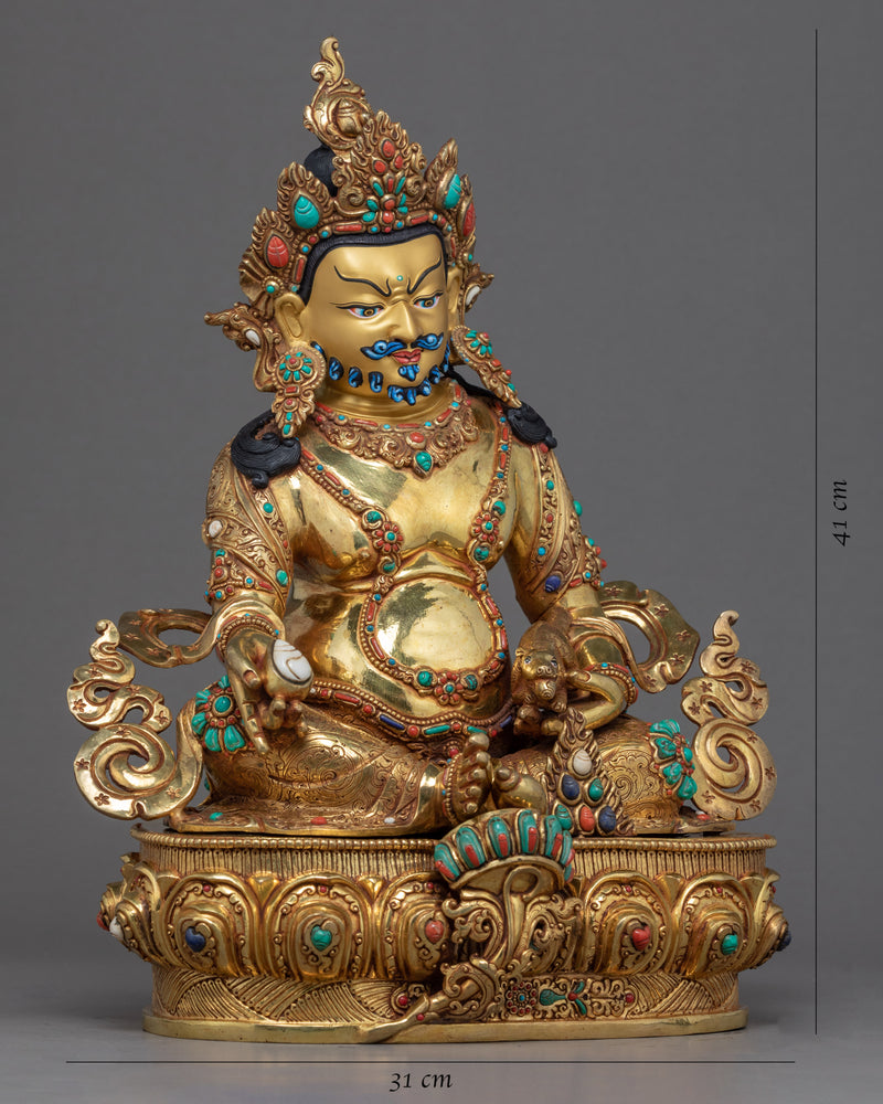 Jambhala Sculpture | 24K Gold Hand Carved Art