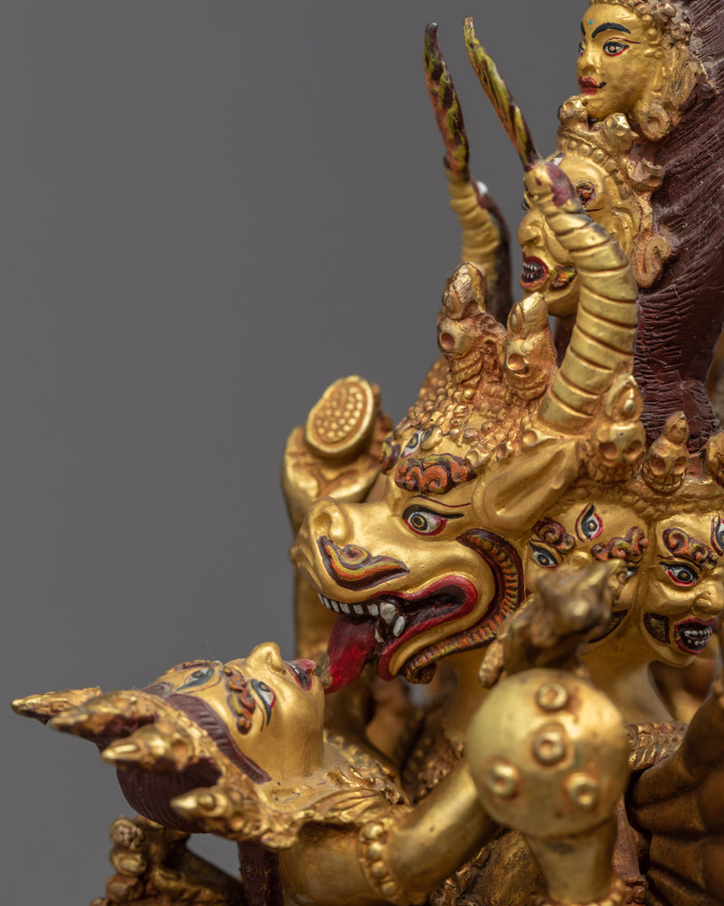 Yamantaka With Consort | Traditional Himalayan Sculpture