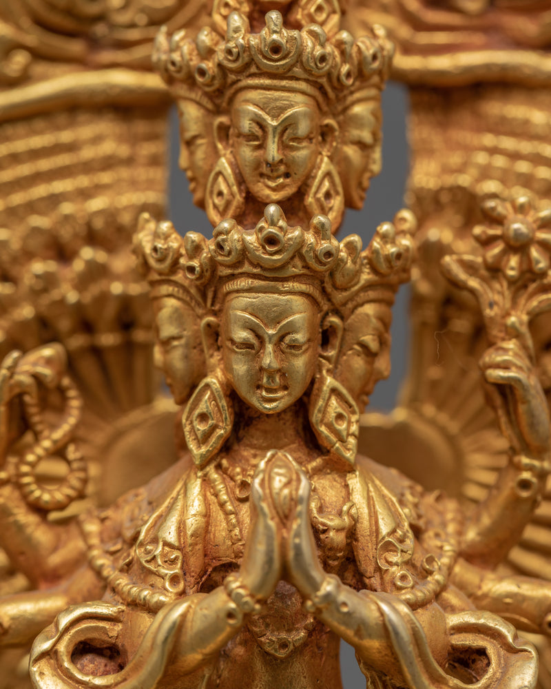 Small 1000 Armed Chenrezig Statue | Tibetan Himalayan Art