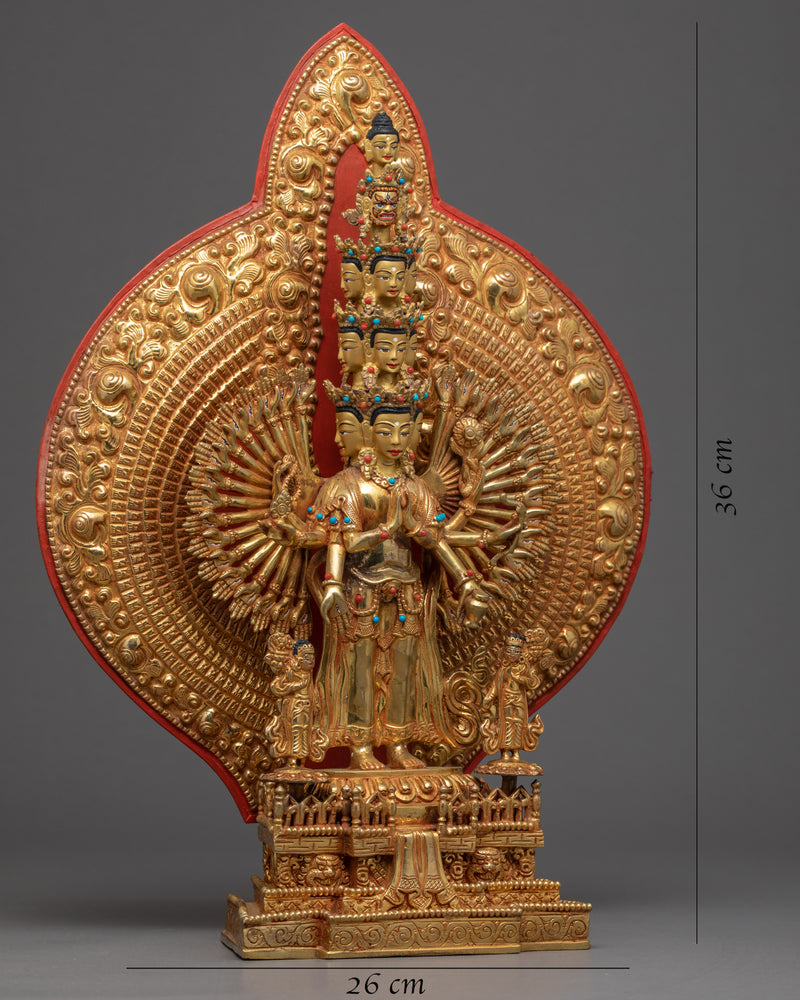 Thousand Armed Chenrezig Statue | Himalayan Hand-Crafted Artwork