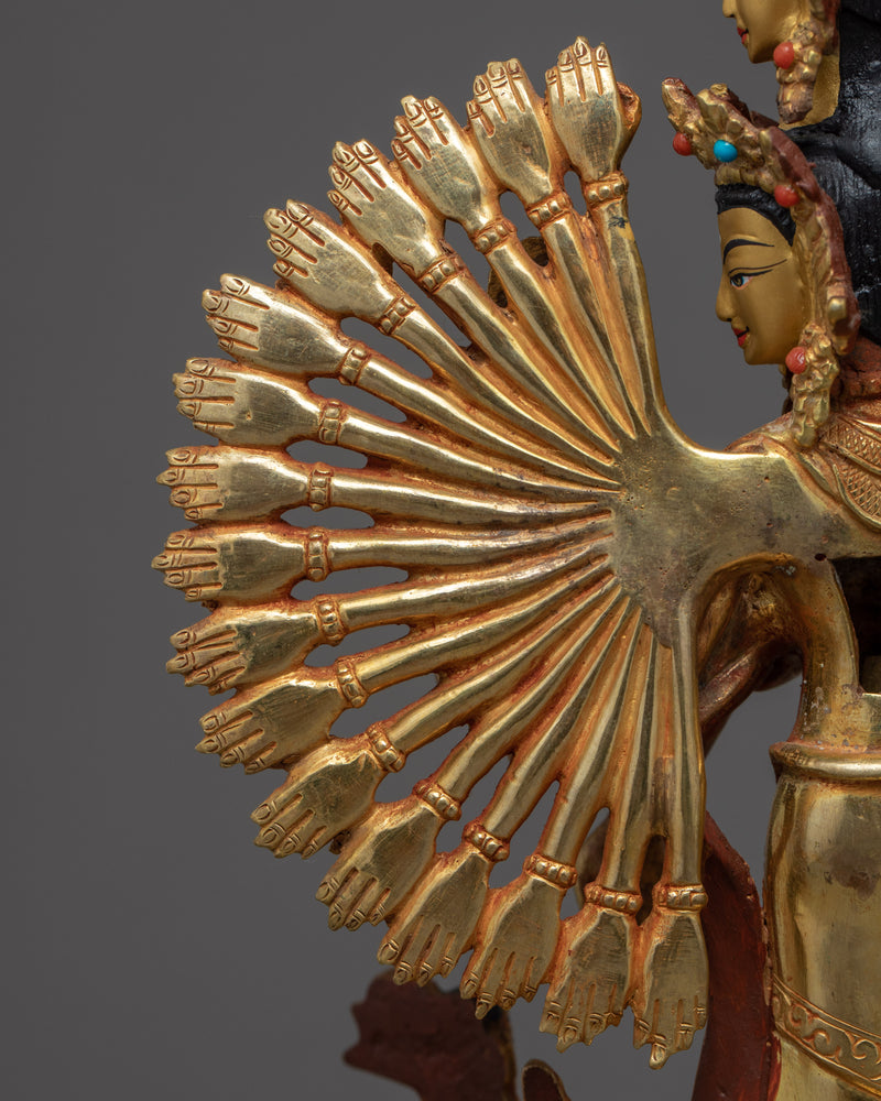 Thousand Armed Chenrezig Statue | Himalayan Hand-Crafted Artwork