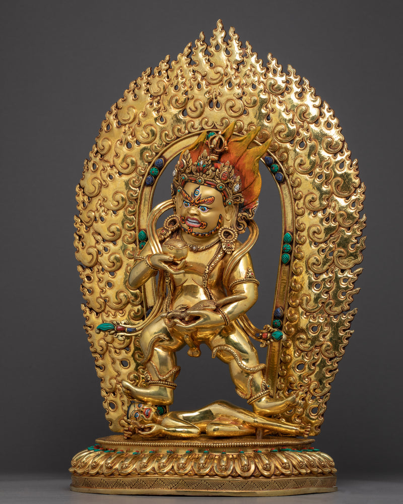 Black Jambhala Buddha Statue | Traditional Himalayan Statue