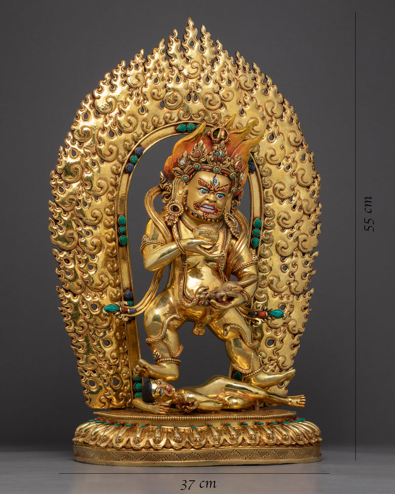 Black Jambhala Buddha Statue | Traditional Himalayan Statue