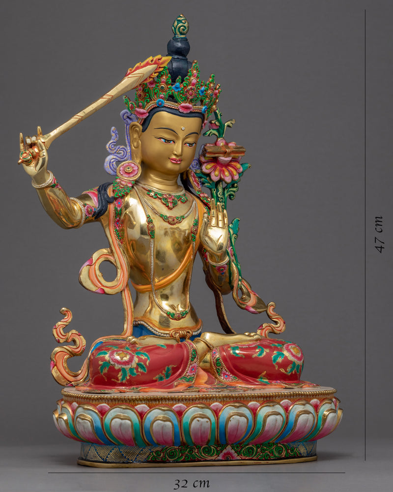 Buddha Manjushri Statue | Traditional Himalayan Art