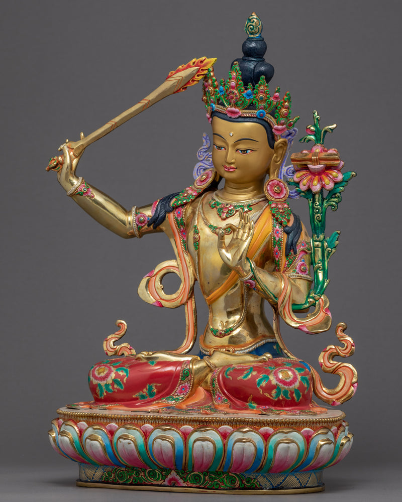 Buddha Manjushri Statue | Traditional Himalayan Art