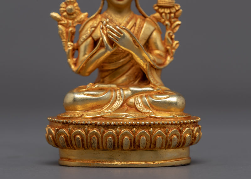 Miniature Tsongkhapa Statue | Buddhist Master Art