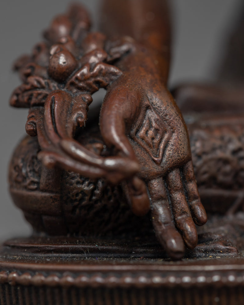 Small Medicine Buddha Statue | Traditional Oxidized Copper Statue