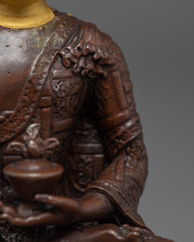 Small Medicine Buddha Statue | Traditional Oxidized Copper Statue