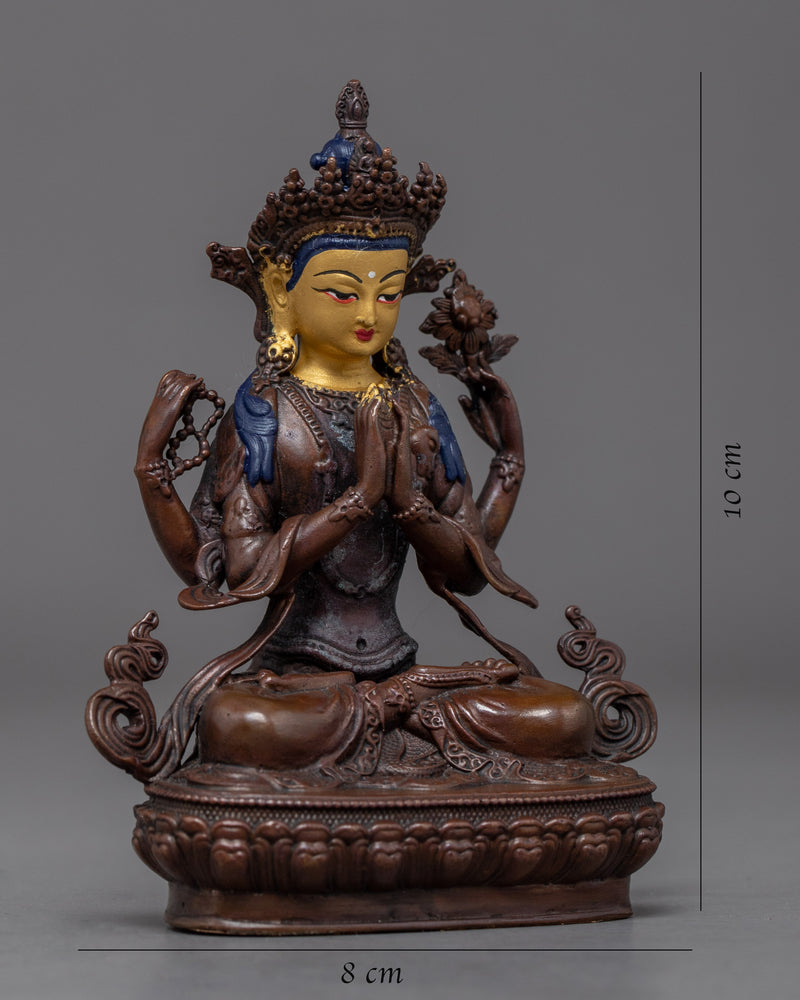 Miniature Chenrezig Statue | Compassionate Bodhisattva