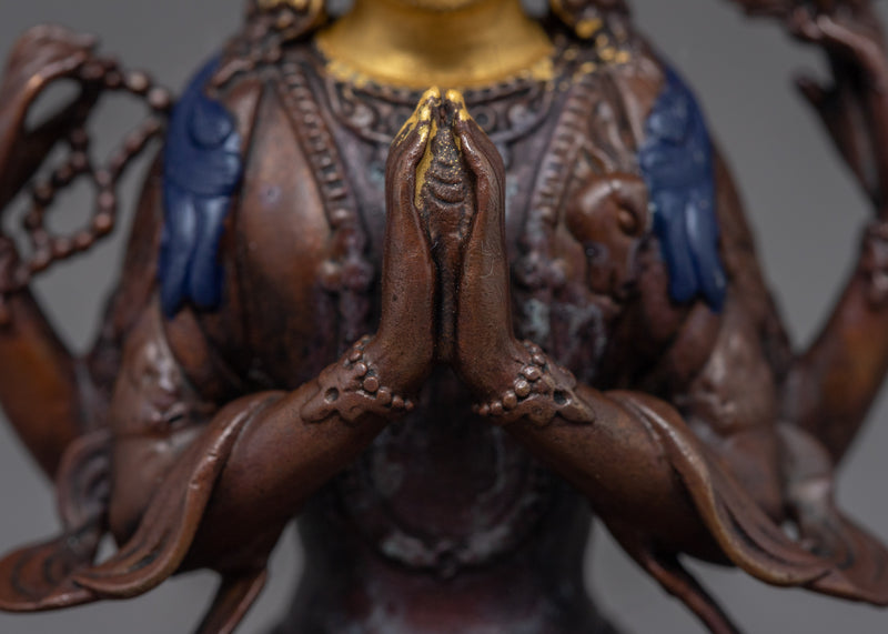 Miniature Chenrezig Statue | Compassionate Bodhisattva