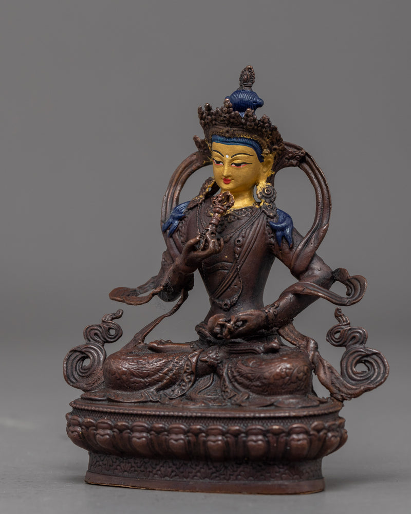 Vajrasattva Mini Copper Statue | Traditional Himalayan Art