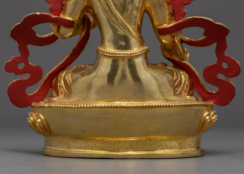 White Tara Gold Sculpture | Traditional Himalayan Sculpture