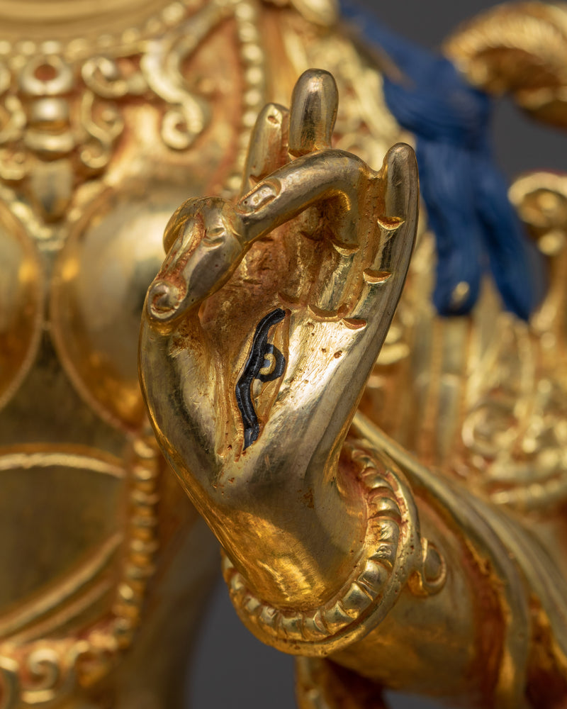 White Tara Gold Sculpture | Traditional Himalayan Sculpture