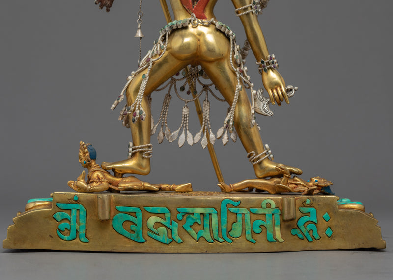 Dakini Vajrayogini Sculpture | Traditional Hand-carved Red Dakini