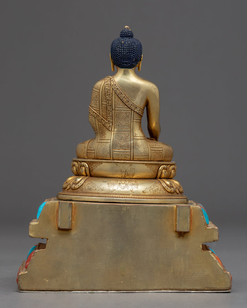 Small Buddha Shakyamuni Sculpture | Machine Molded Gold Statue