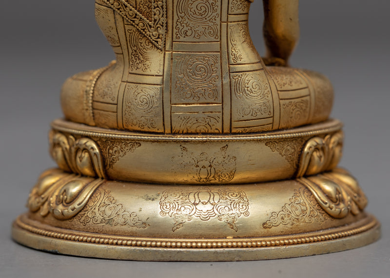 Small Buddha Shakyamuni Sculpture | Machine Molded Gold Statue