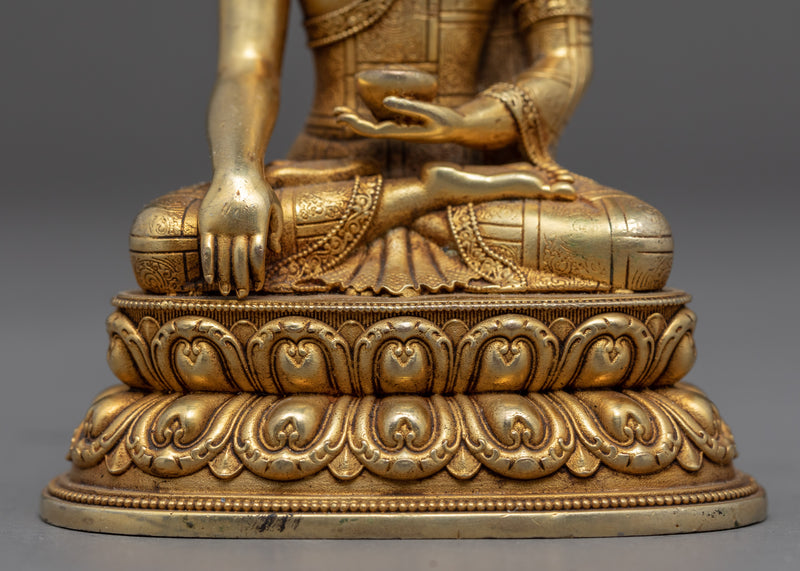 Small Buddha Shakyamuni Sculpture | Machine Molded Gold Statue