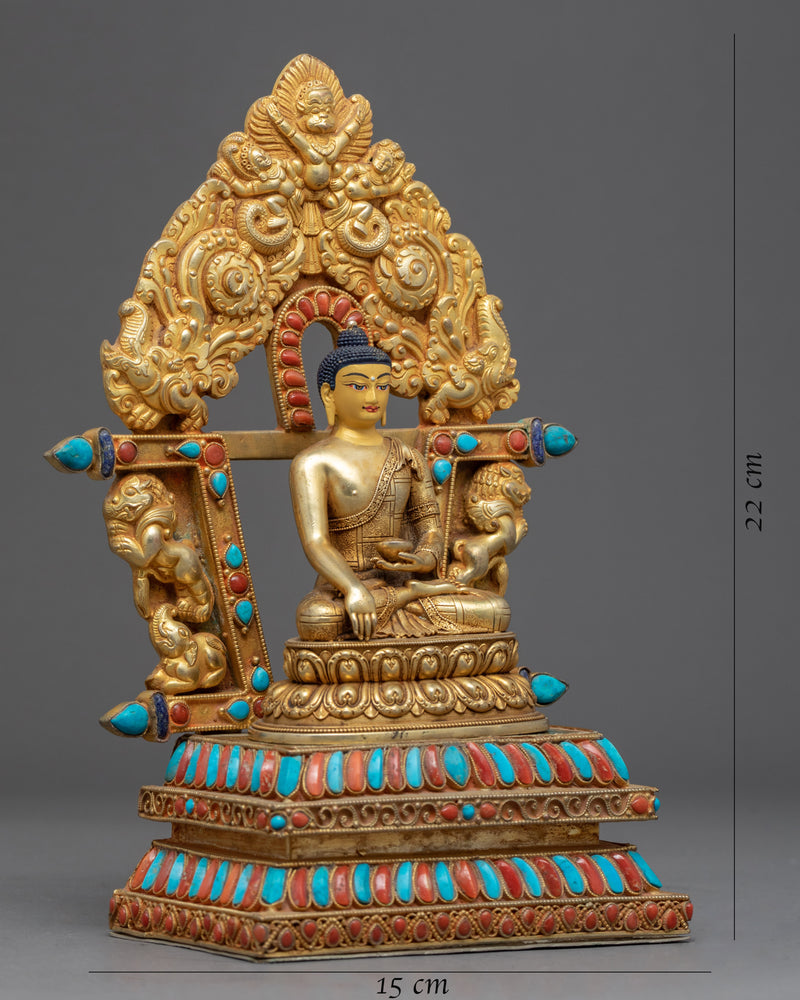 Small Buddha Shakyamuni Sculpture | Machine Molded Gold Statue