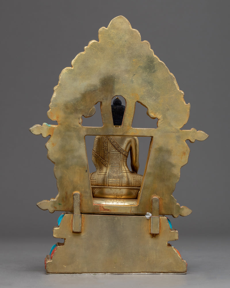 Small Buddha Shakyamuni Sculpture | Machine Molded Gold Statue