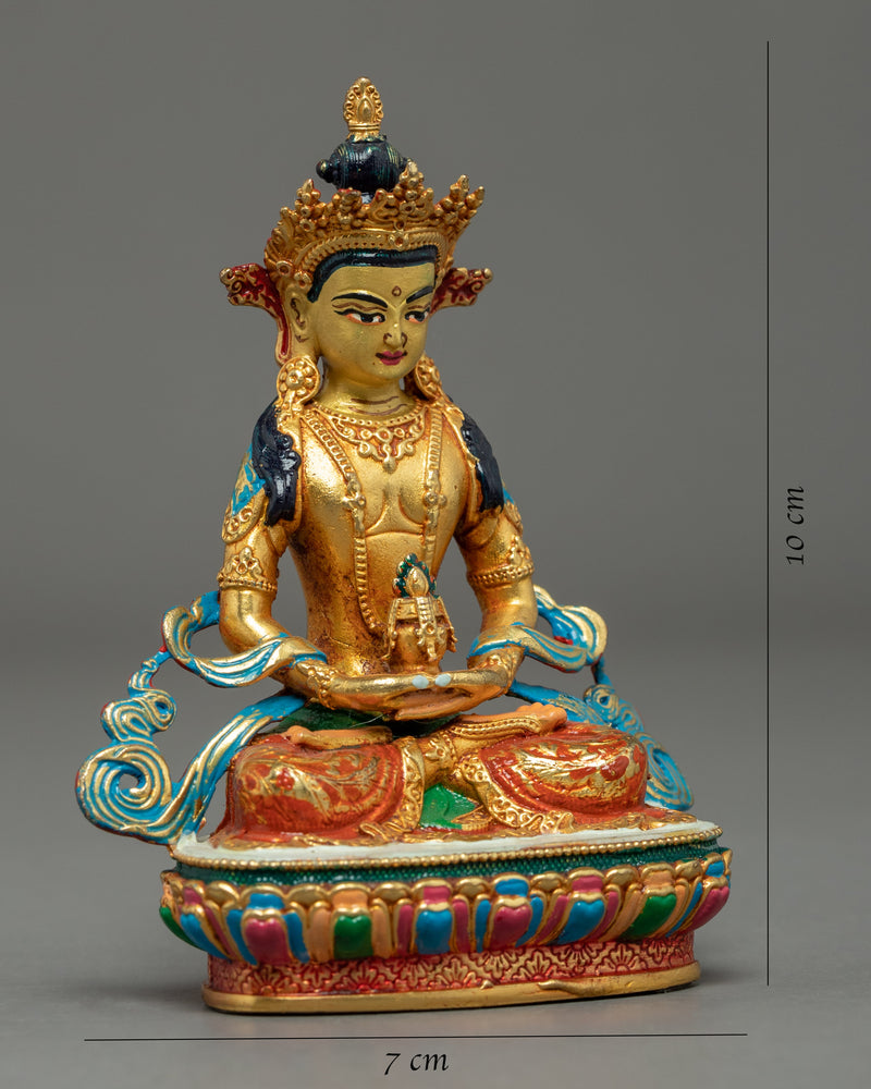 Miniature Statue of Amitayus Buddha | Traditional Buddhist Statue