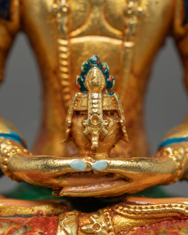 Miniature Statue of Amitayus Buddha | Traditional Buddhist Statue