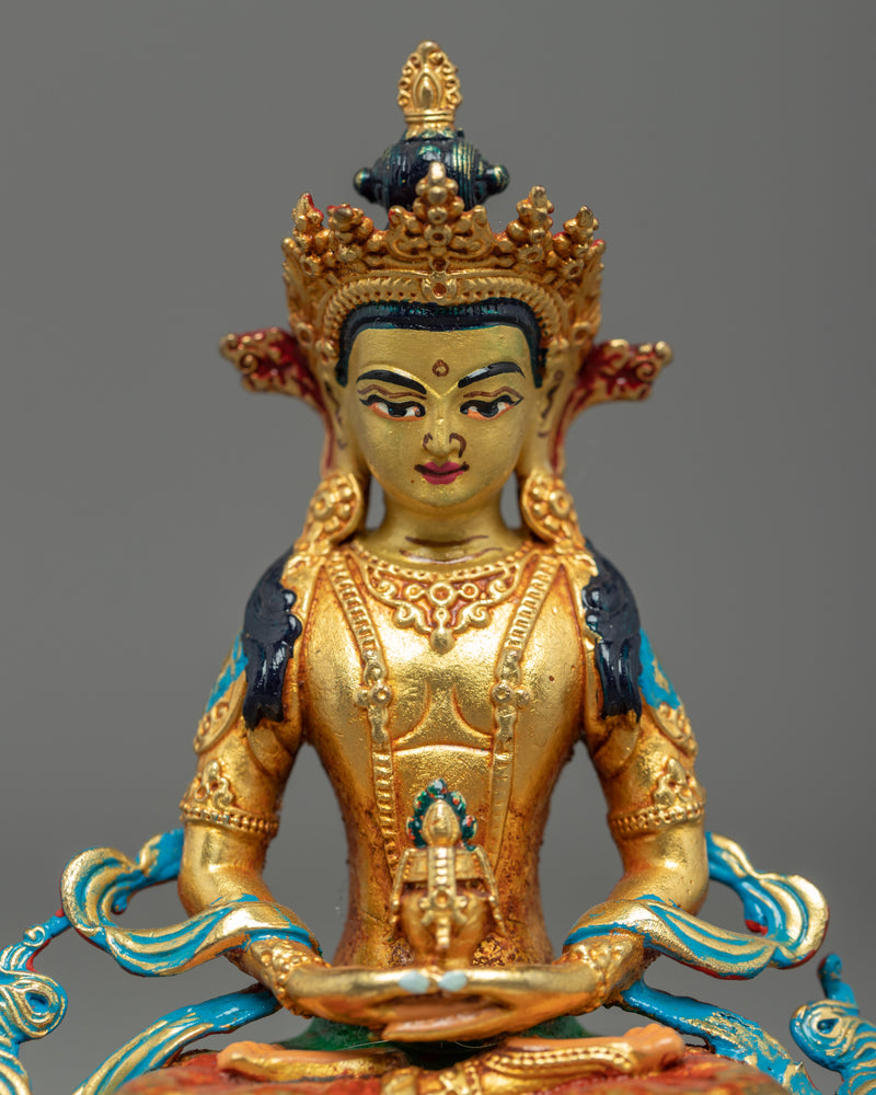 Miniature Statue of Amitayus Buddha | Traditional Buddhist Statue