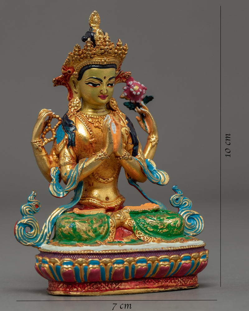 Statue of the 4 Armed Chenrezig | Compassion Deity