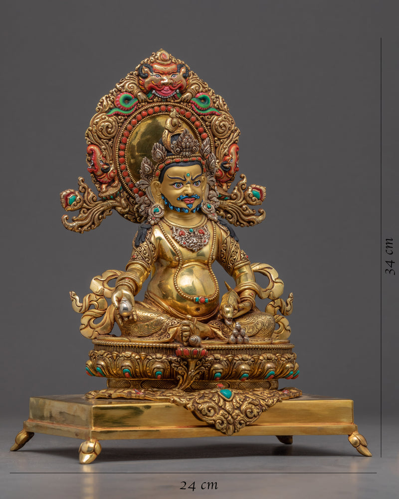 Handcrafted Yellow Dzambhala Statue | Himalayan Art