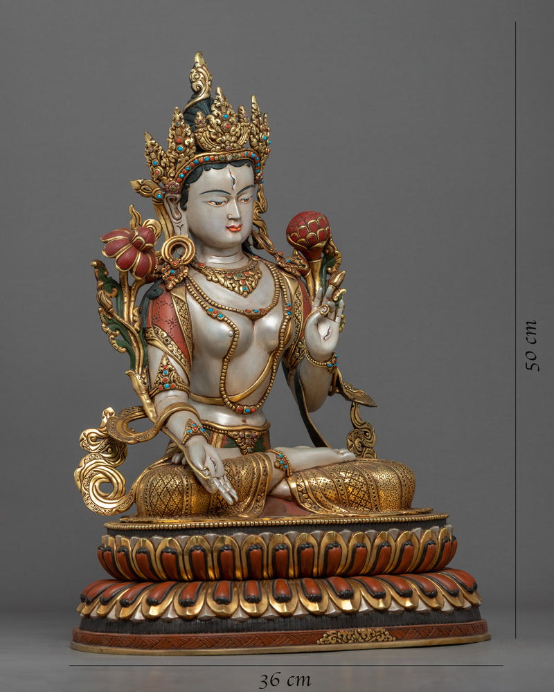 Buddhist White Tara Statue | Rare Traditional Art of Nepal