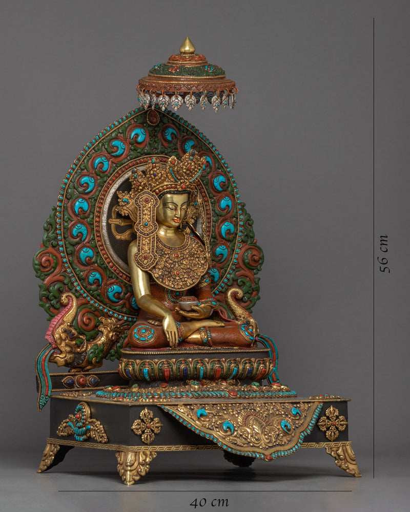 The Buddha Shakyamuni | Handmade Gold Statue | Hand-Crafted Himalayan Art