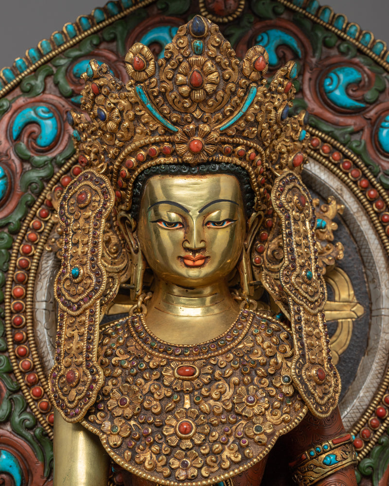 The Buddha Shakyamuni | Handmade Gold Statue | Hand-Crafted Himalayan Art