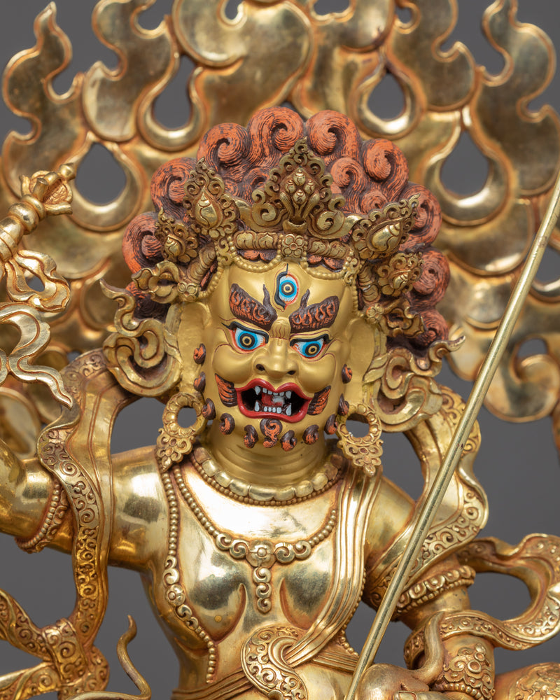 White Dzambhala Statue | 24K Gold Plated Tibetan Artcraft