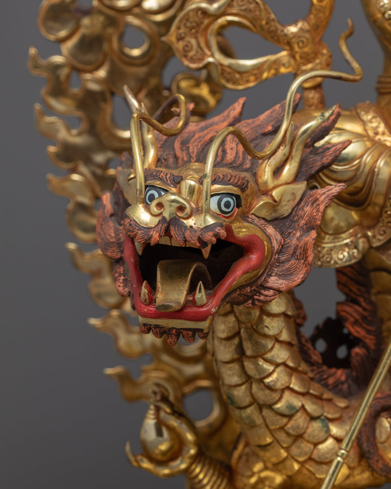 White Dzambhala Statue | 24K Gold Plated Tibetan Artcraft