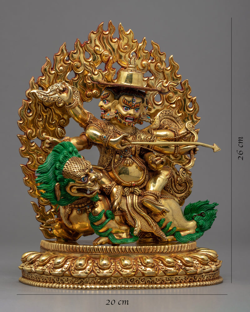 Pehar Gyalpo Statue | The Kind of Worldly Protector | Gold Gilded Statue