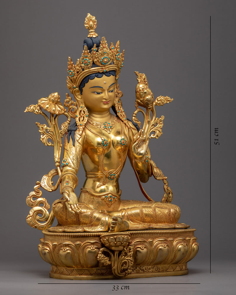 Green Tara Goddess of Compassion | Handmade Buddhist Artwork